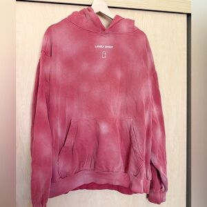 LONELY GHOST Dusty Red Tie-Dye Hoodie